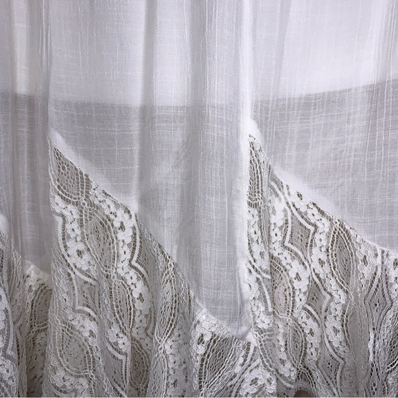 NEW Medium Apt 9 White Skirt Lace Accent Elastic Waistband Boho Bohemian Lined - Picture 8 of 16